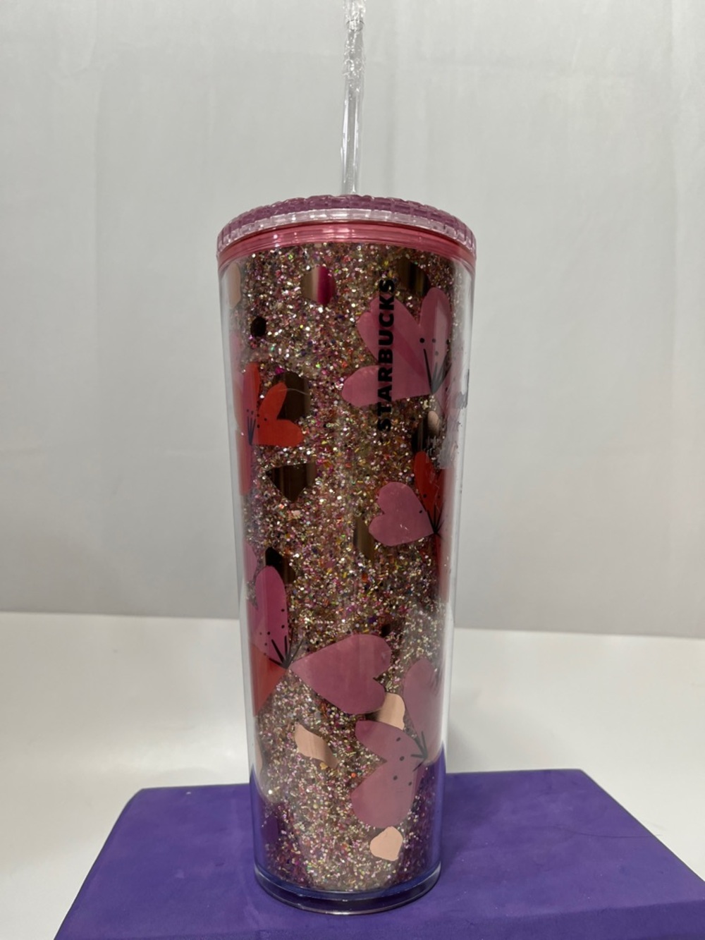 STARBUCKS Spring Rare Collectible Double Floral Walled Cold Cup 24 fl oz